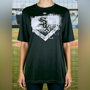 Majestic Black Graphic T-Shirt Chicago White Socks Size XL 18